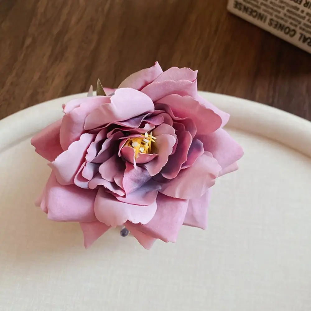 

Sweet Simulated Flower Hair Claw Korean Style Ponytail Holder Rose Shark Clip Hair Accessories Hair Catches