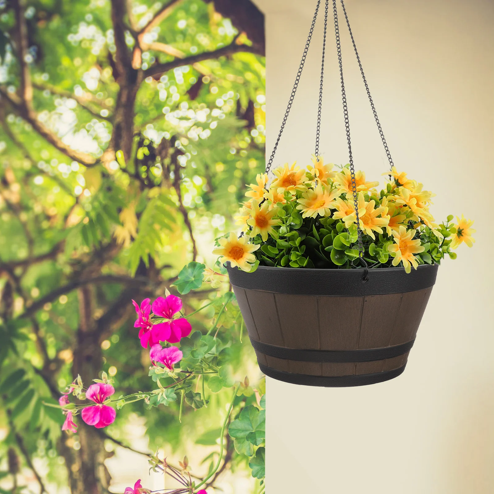 

Resin Hanging Planter Classic Style Tall Pots for Plants Indoor Home Office Decor Flower Hanging Baskets for Outside Use