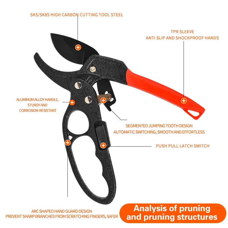 Ergonomic Pruning Shears - Titanium-Plated SK5 Steel, Quick Efficient Cuts, Labor-Saving Spring, For Garden And Fruit Harv