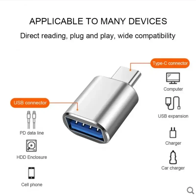 1/2/3/4Pcs USB A Male To USB Type-C Female Adapter Converter Type C To USB 3.0 OTG Adapter Connector