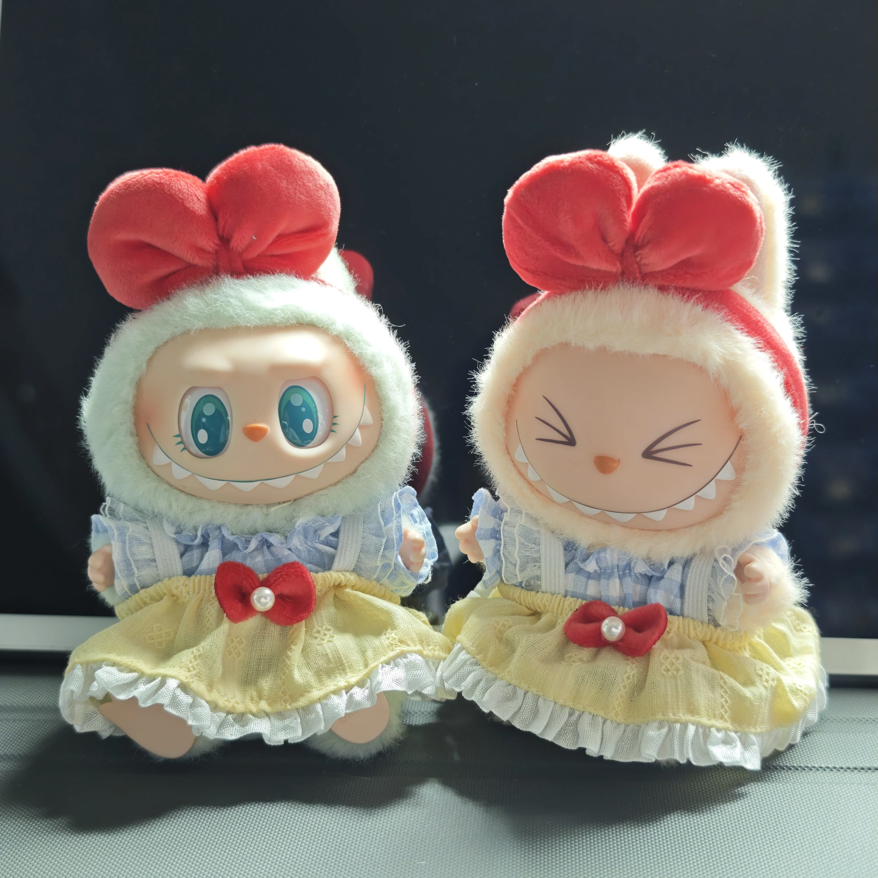 

Cute Labubu Doll Clothing Suit Skirt Headband Set DIY Accessories 15-17cm Clothes Toy Gift For Girl Kid Friend