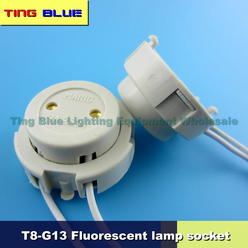 suporte do tubo fluorescente lampada g13 grade led imprensa tipo chuck fio de cobre 12250v 3a 50 pcs t8 01