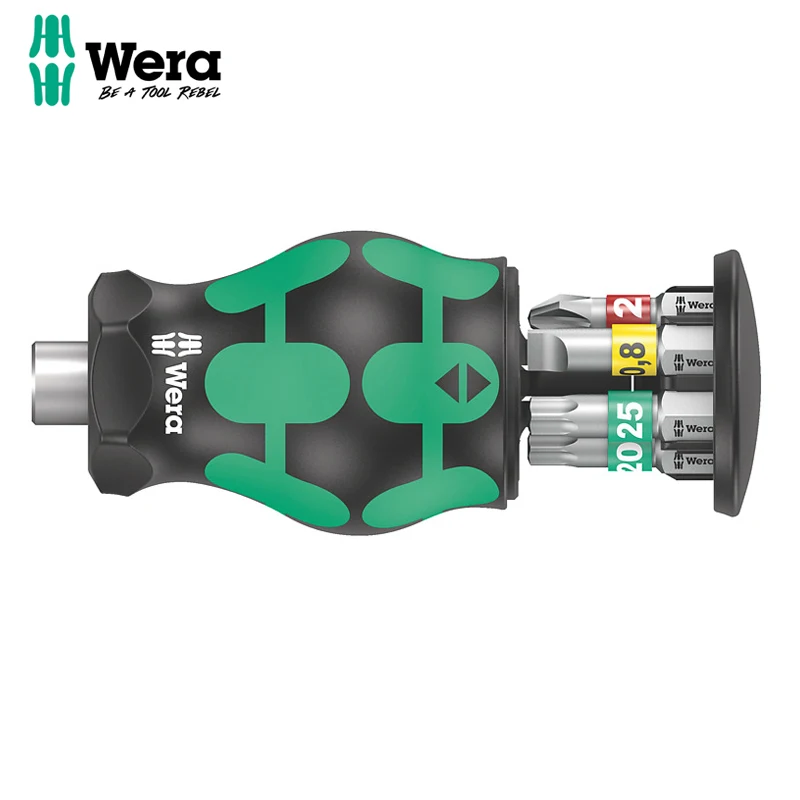 Wera 05008873001 Kraftform Kompakt Stubby 1 con almacenamiento de puntas PH/TX/SL y portapuntas Stubby Magazine