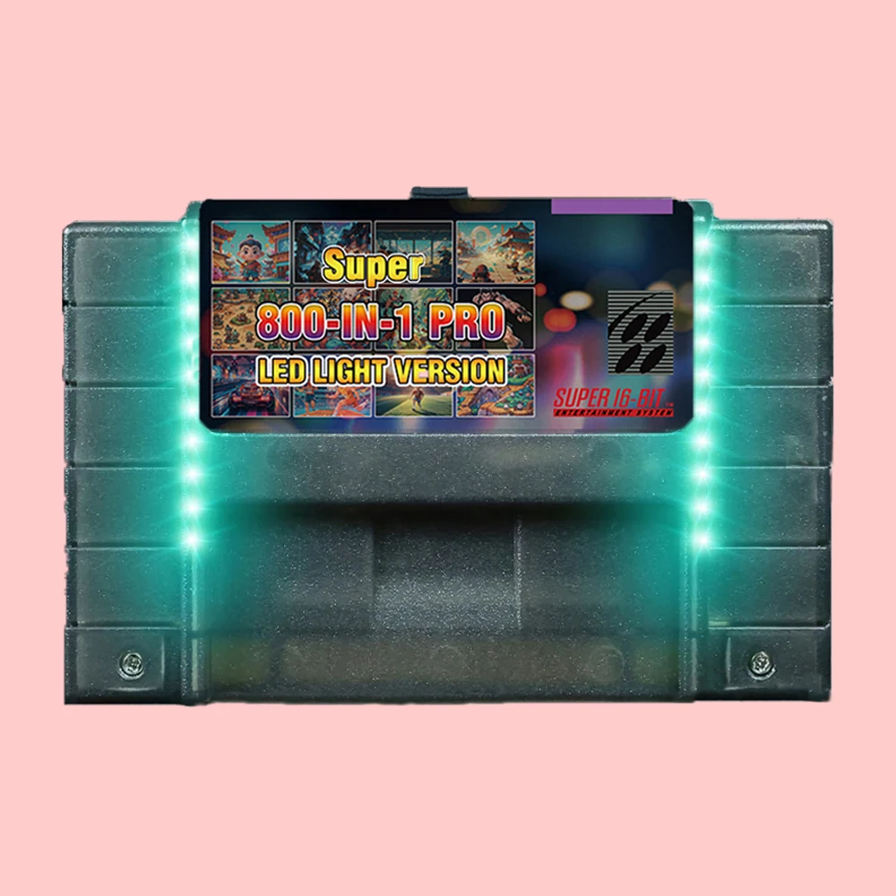 Super 800 IN1 LED Version Game Card For SNES NTSC EUR SFC Video Game Consoles Cartridge With Save Funtion