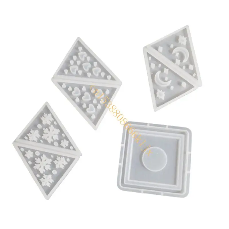 

4 Pieces Sturdy Silicone Mould for Crafting Supplies Heat Resistant Pyramid 066C