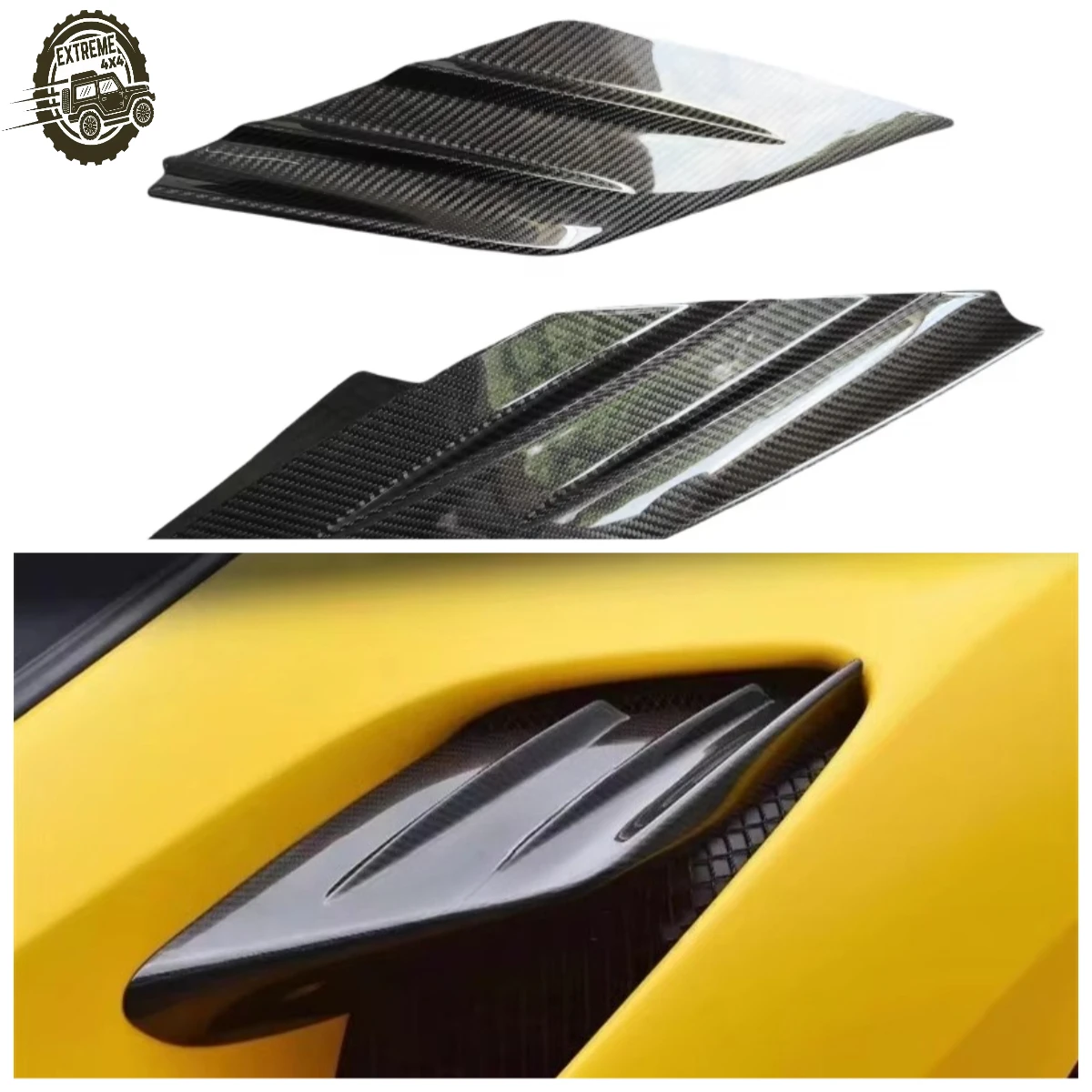 

Carbon Fiber Side air Intakes for Ferrari F8 Rear Fender Vents As External Automotive Accessories