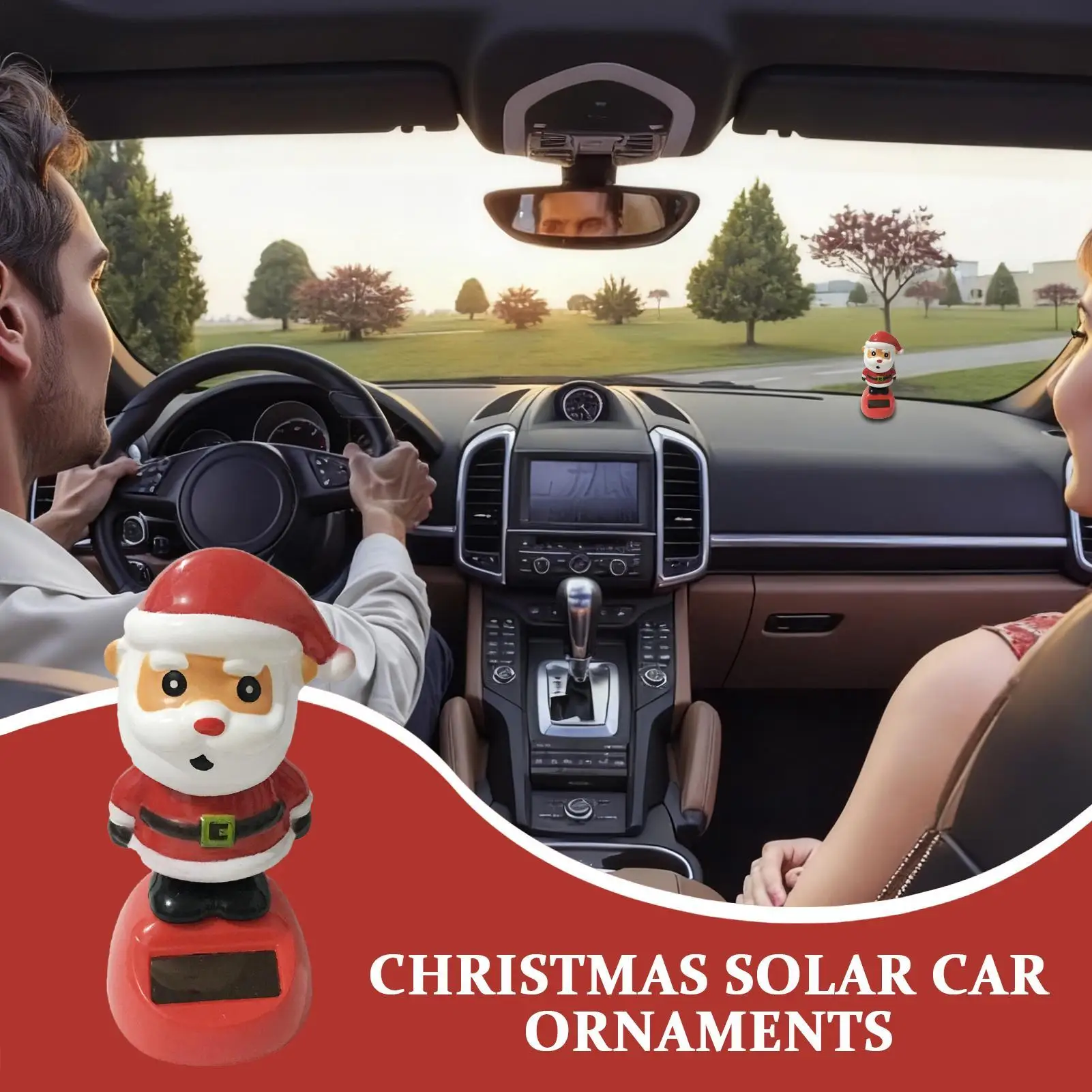 

Dashboard Decorations Solar Powered Automotive Figurines Dancing Santa Claus Car Decor For Home Office Party Shelf Indoor