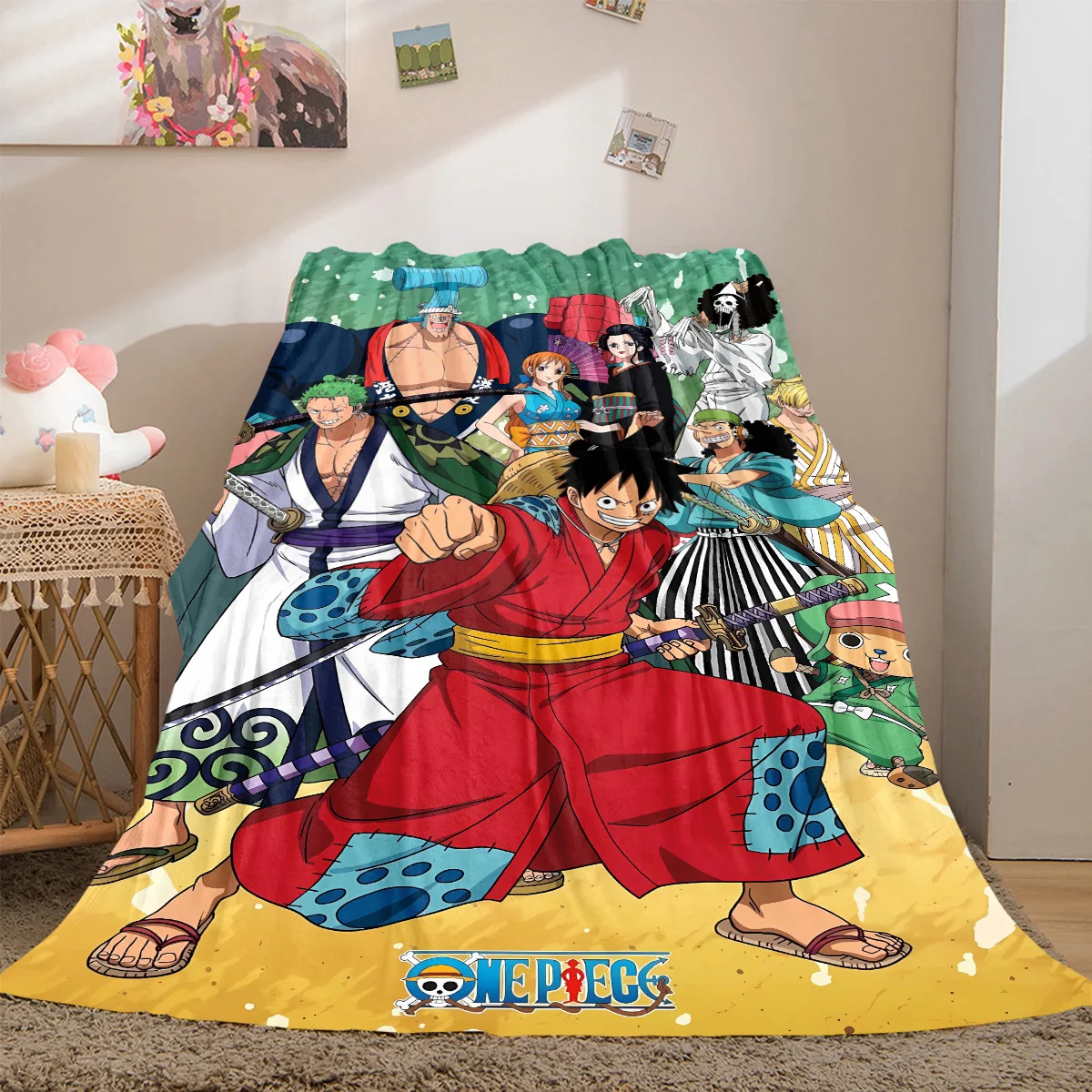 Anime One Piece All-Season Versatile Travel Blanket Compact Suitable for Office Nap & Outdoor Camping LXR144