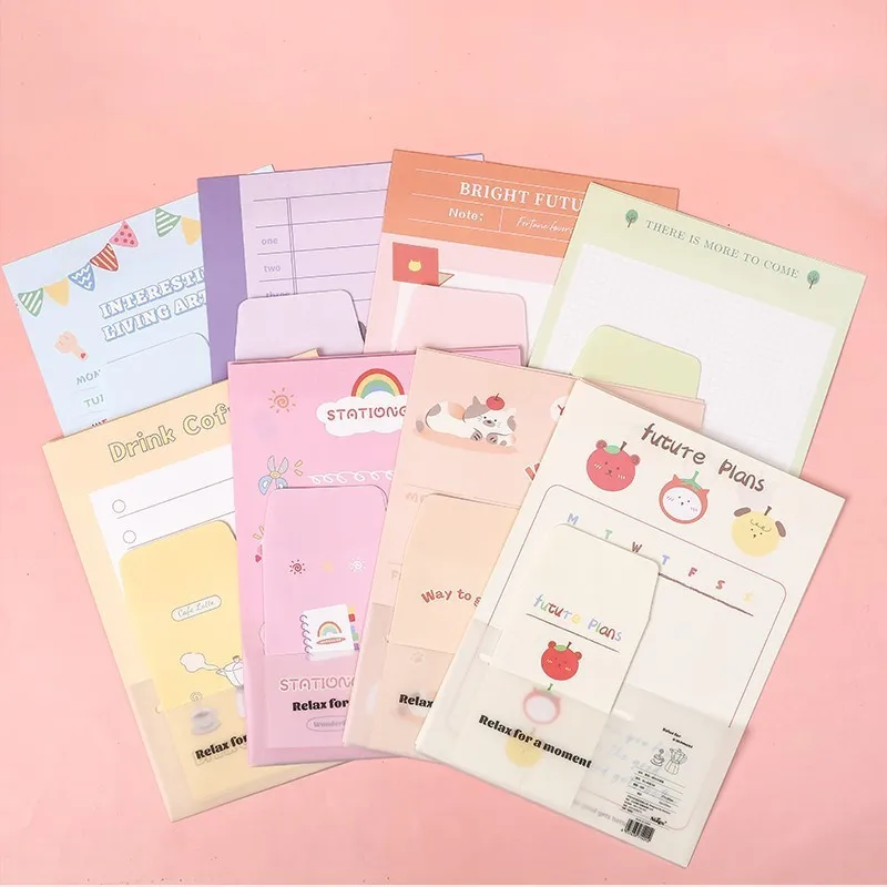 A4 Large Letter Paper Envelope Set Simple Student Writing Letter Paper Kawaii Stationery