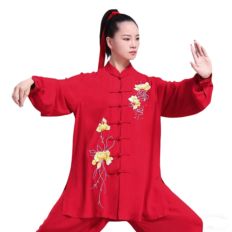 

Женский/унисекс костюм для тай-чи: Новинка, вышитый, легкий, для тренировок по боевым искусствам и выступлений на групповых соревнованиях