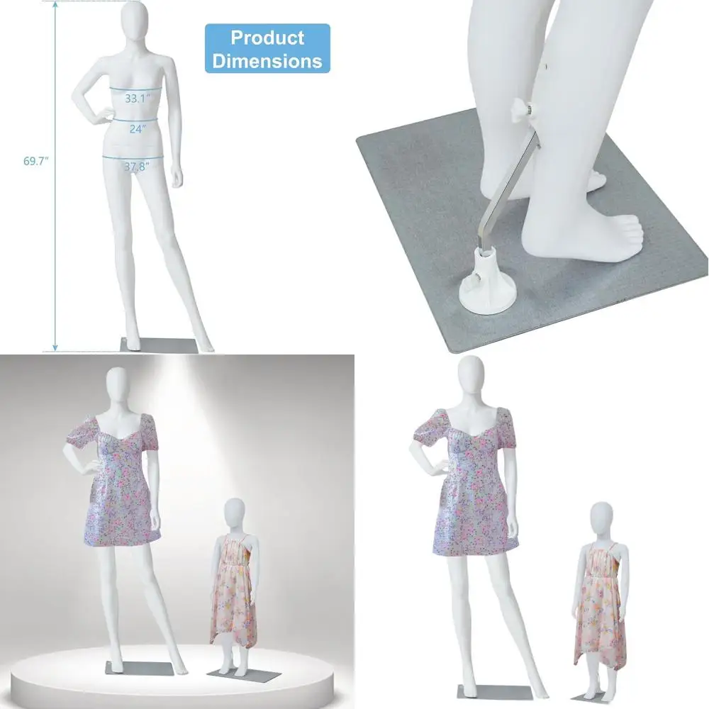 

Adjustable Detachable Full Body Mannequin for Clothing Displays and Retail Shops