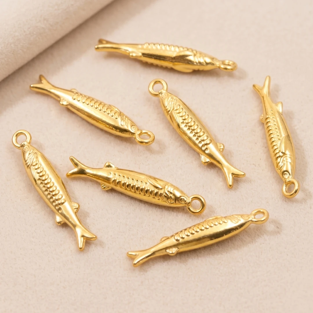 3 Stück Edelstahl 3D Seefisch Hai Anhänger Niedliche Tierfiguren Fisch-Charms für Schlüsselanhänger Halskette DIY Schmuckherstellung Zubehör – Detail 3