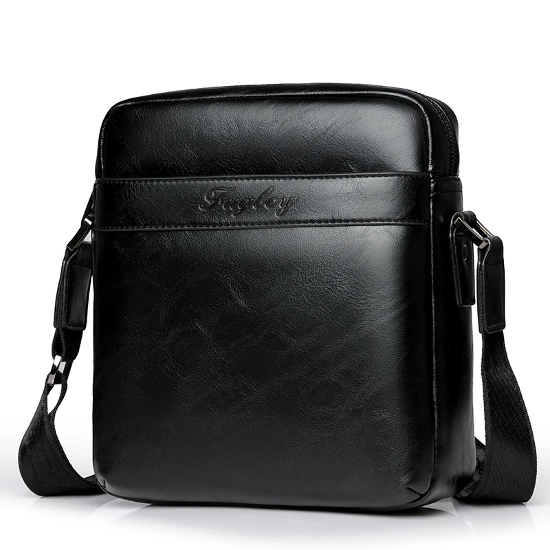 Men Shoulder Messenger Bag Texture PU Leather Casual Backpack Business Pannier Bag 2023 New