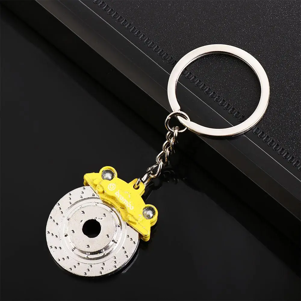 Anti-lost Car Key Buckle Trinket Pendant Wheel Caliper Keyrings Waist Key Ring Brake Disc Keychains Disc Brake Key Chain