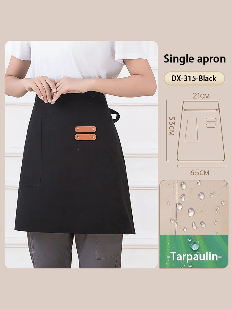 Avental de cintura de lona multiuso, meio avental durável para bar, pessoal, restaurante, cozinha, servidor de panela quente e trabalho de serviço de alimentação