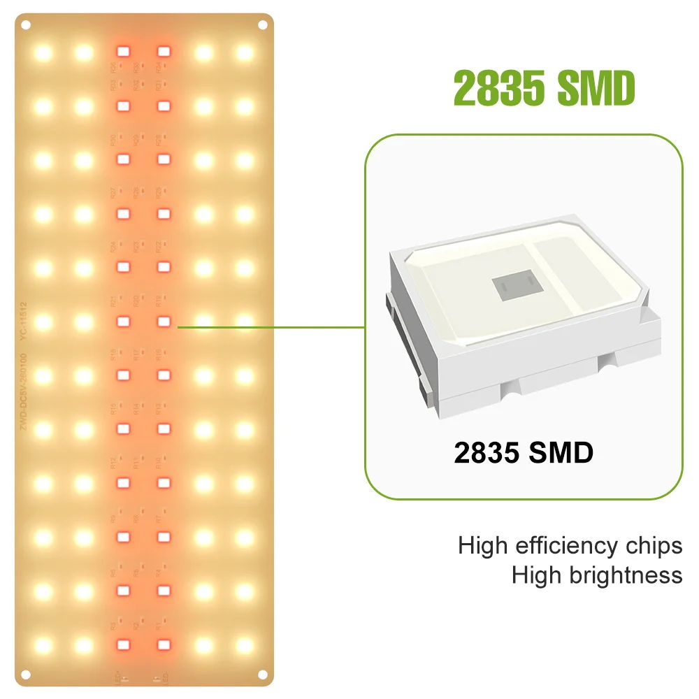 LED Quantum Board Grow Light Full Spectrum Plant Lamp Indoor Hydroponic Cultivation For Flower Seed Vegetable Timing Auto On/Off