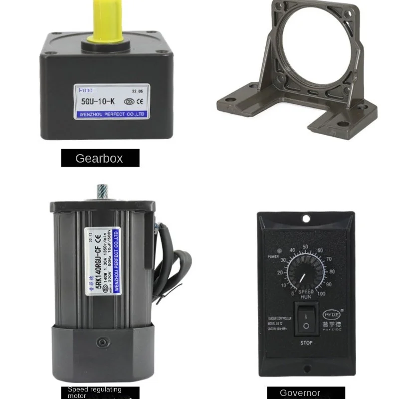 محرك تخفيض صغير 140 وات 5RK140RGU-CF محرك تنظيم سرعة عزم دوران عالي للأمام والخلف مرحلة واحدة 220 فولت
