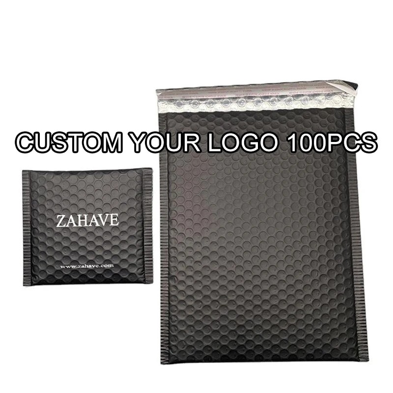 Custom LOGO Bubble Envelope bag Black Bubble PolyMailer Self Seal mailing bags Padded Envelopes For Jewelry Small Mini Mailer