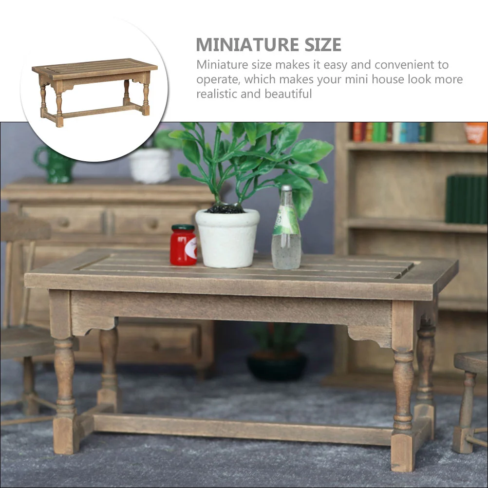 Mini Furniture Wooden House Table Dollhouse Dining Accessories Miniature Dolls Coffee Tables