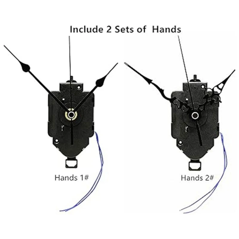 DIY Pendulum Clock Movement Set, 9mm/16mm Shaft, Quiet Operate, Includes 2Set of Hands for Repair and Crafting Works