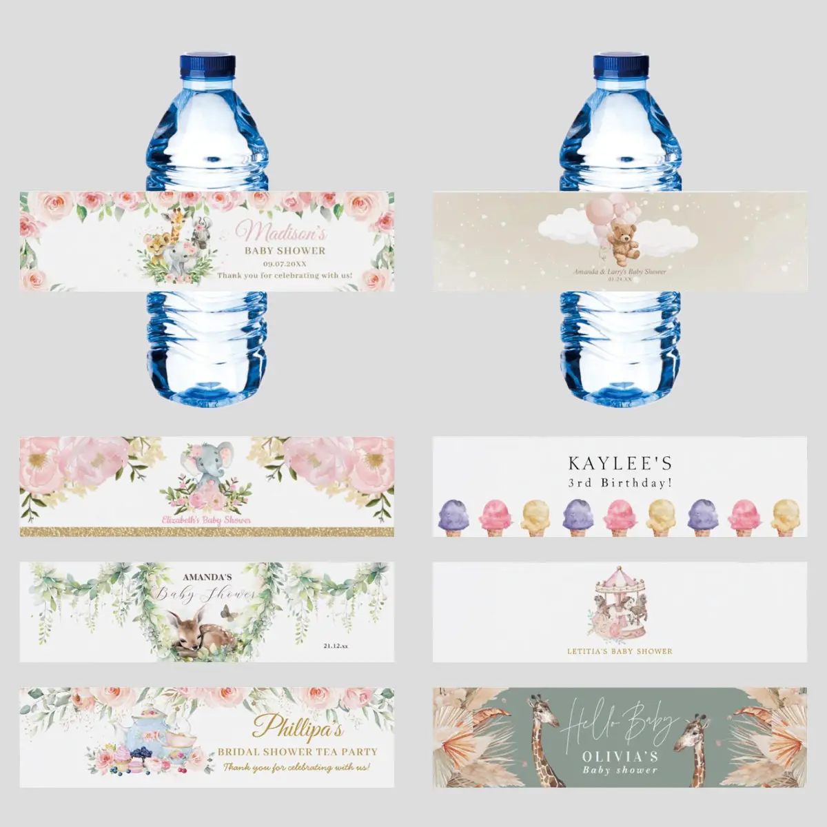 30Pcs Personalized Custom Water Bottle  Drink Beer Stickers  Labels, Used For Wedding, Bathing, Baptism, Birthday, Anniversary