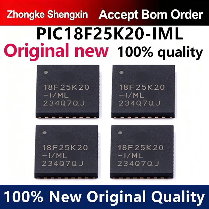 （5pcs-10pcs）Single chip microcontroller PIC18F25K20-I/ML QFN-28-EP (6x6) 32KB 64MHz