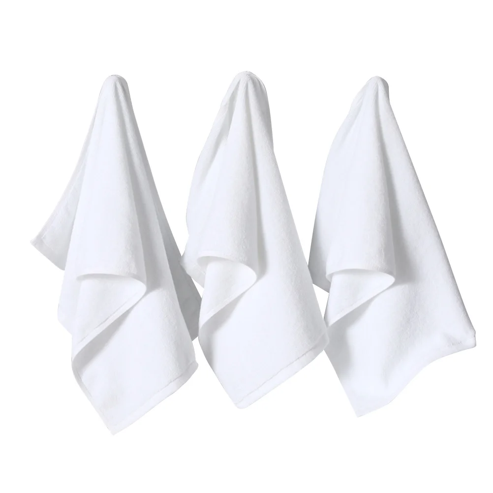 4枚入り プレミアムコットン 厚手フェイスタオル ホワイト バスタオル ソフト吸水 ホテル 美容院 スパ 洗顔タオル