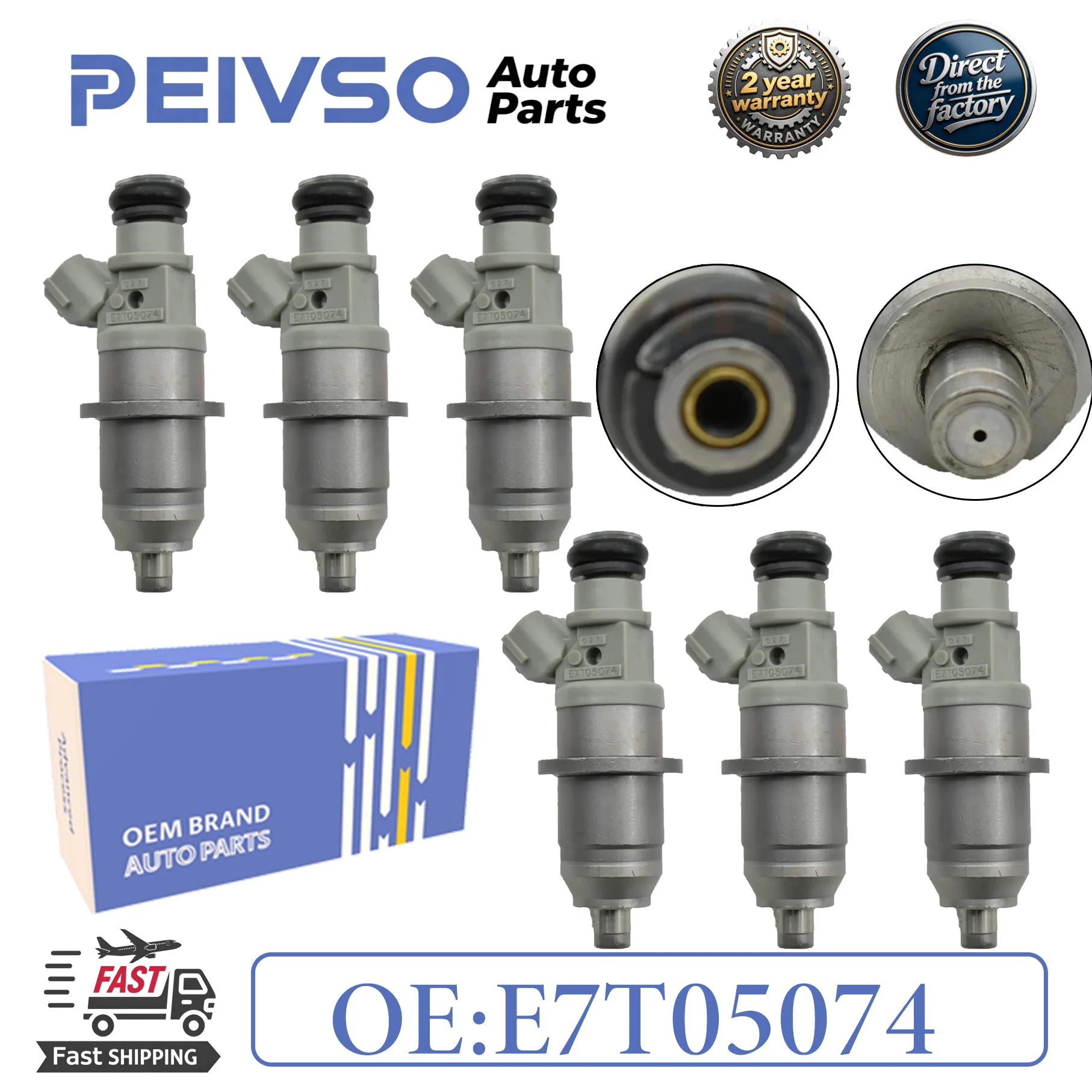 PEIVSO 6x For 2001-2006 Mitsubishi Pajero III Canvas Jacket V60 V70 3.5L GDI Fuel Injectors E7T05074 DIM1070G Auto Parts