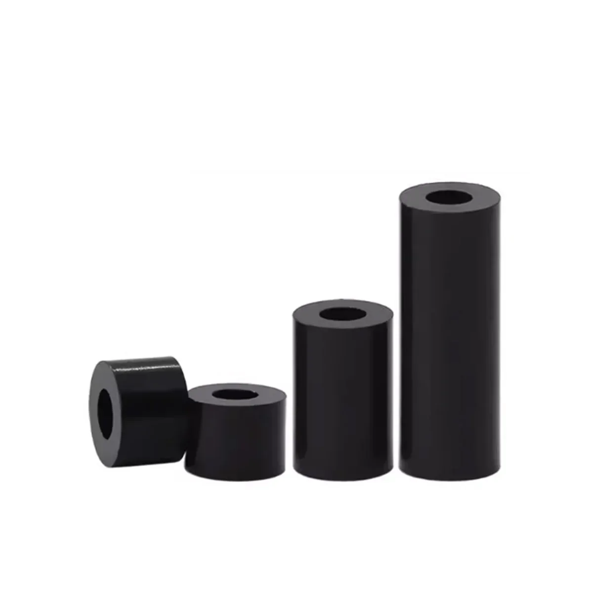 Black ABS Plastic Straight Column Isolation Insulation Gasket Hollow Thickened Screw Sleeve Gasket M10 M12