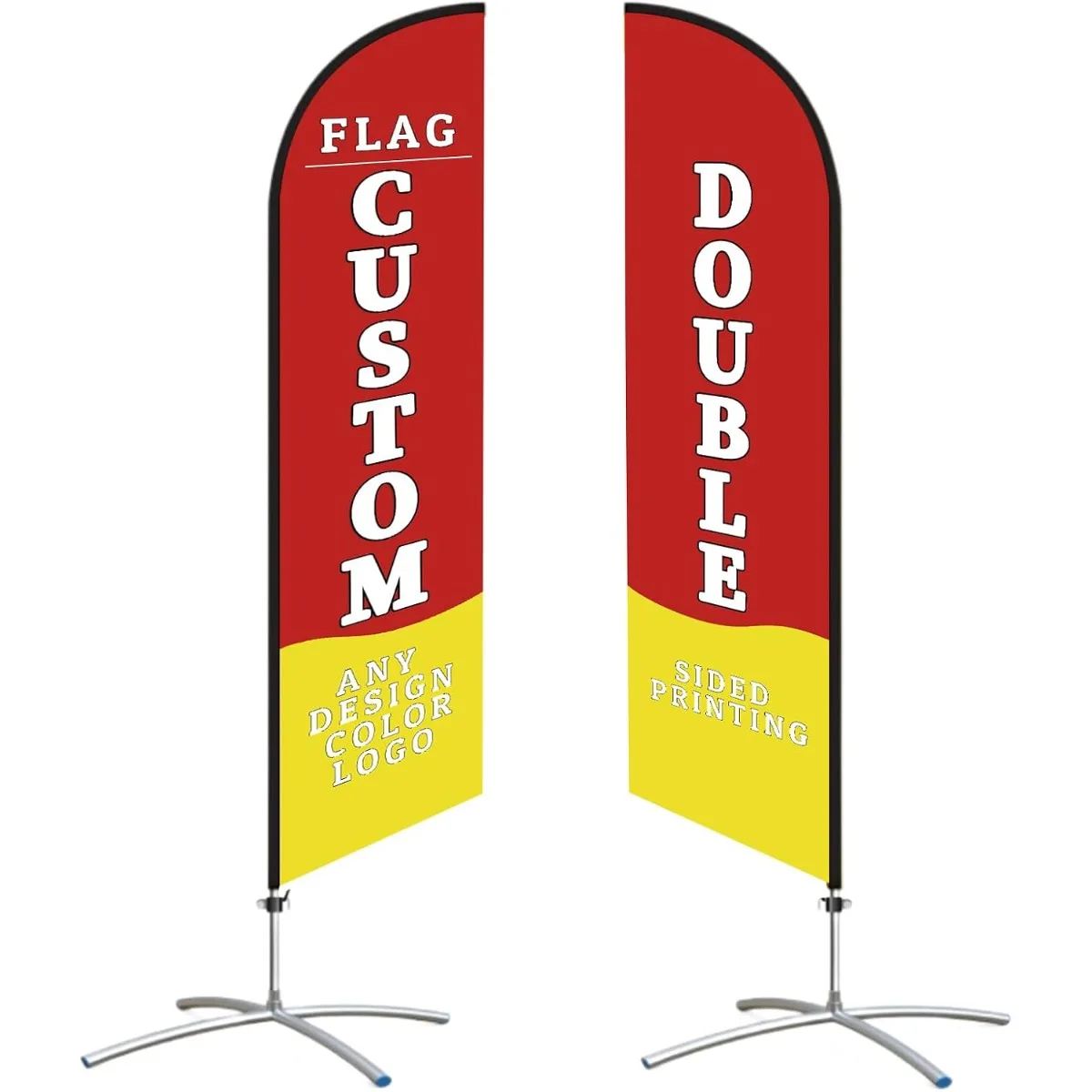 Custom Feather Flag 9FT 2.8M with Aluminum Pole Kit Personalized Logo Design Business Advertising Sign