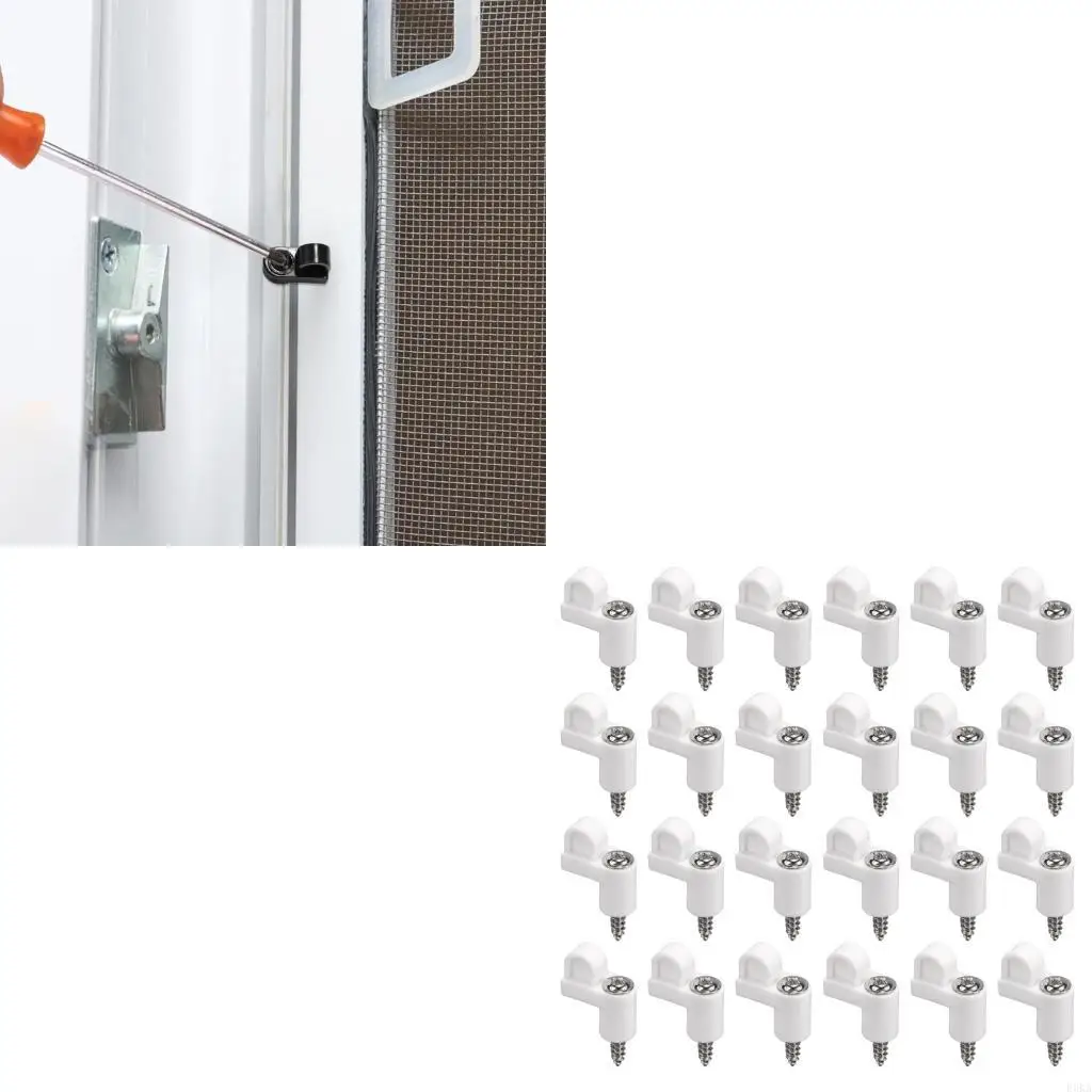   24Pcs Screen Frame Fastener Nylon Clip Metal Screws for Home Commercial Use