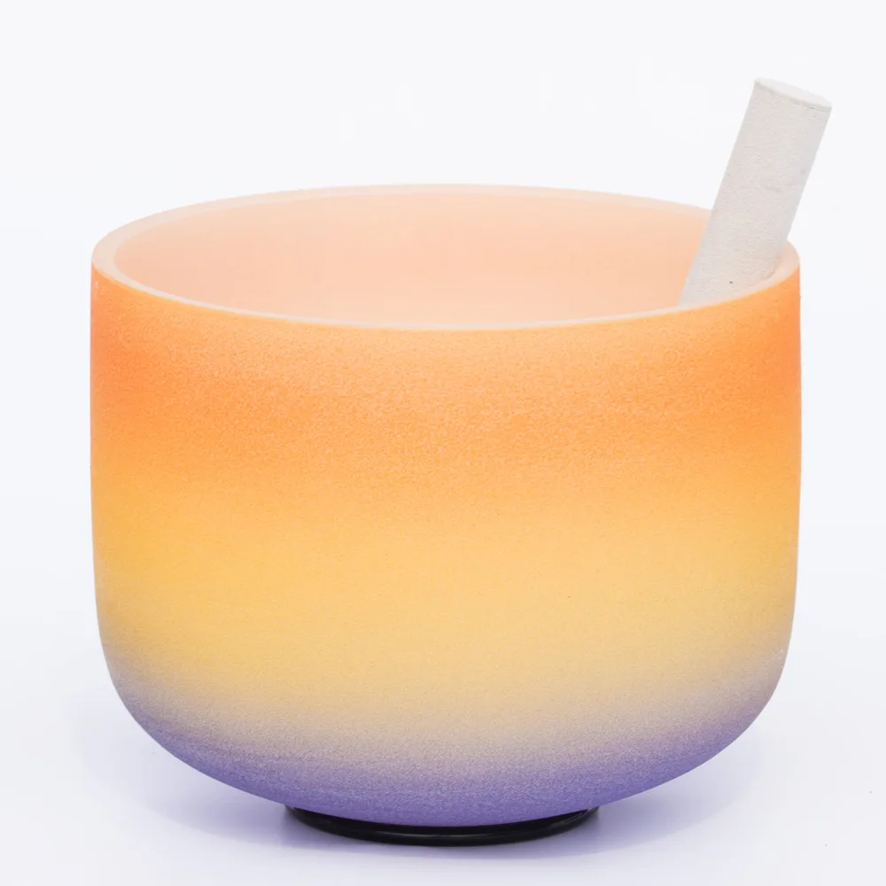 

Orange Frosted Crystal Singing Bowl,Meditation yoga soulful music bowl sound therapy