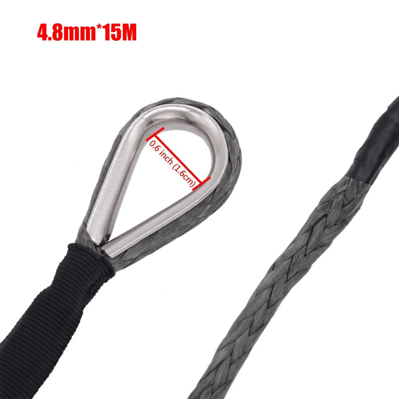 5mmX15m Winch Line Cable Rope Winches Towing Stopper Cable For Universal 2.5 Tons ATV SUV UTV Truck Campervan Accessories