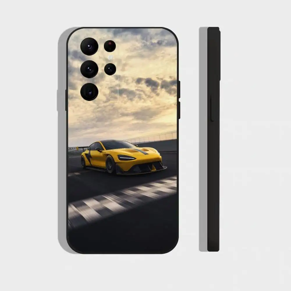 Funda de teléfono china C-Car SU-7 para Samsung S25,S24,S23,S22,S21,S20,Ultra,Plus,FE, funda suave negra