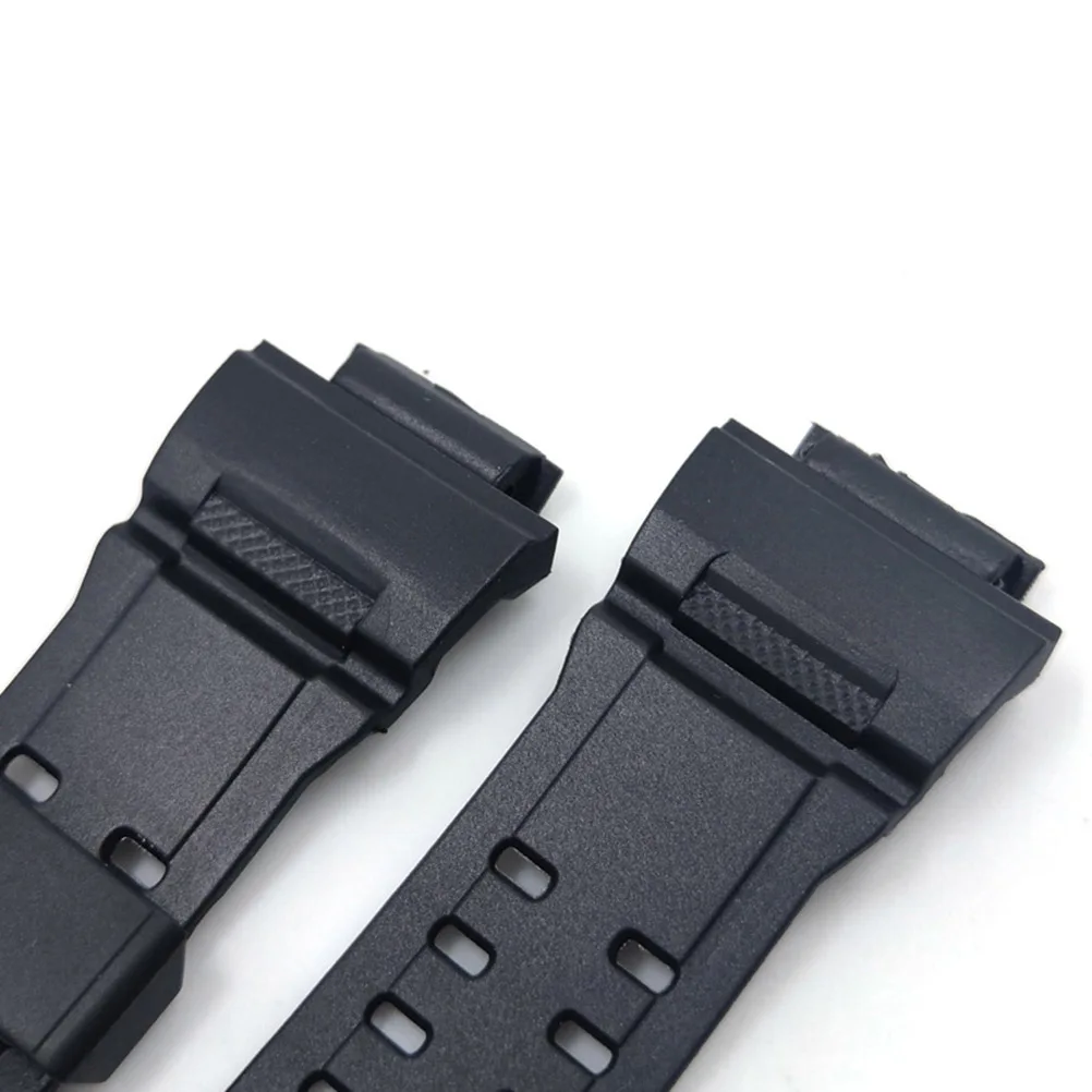 

Tough Black Resin Watch Band Comfortable PU Replacement Strap for Men Women Casual Sports Fashion PU Watchband