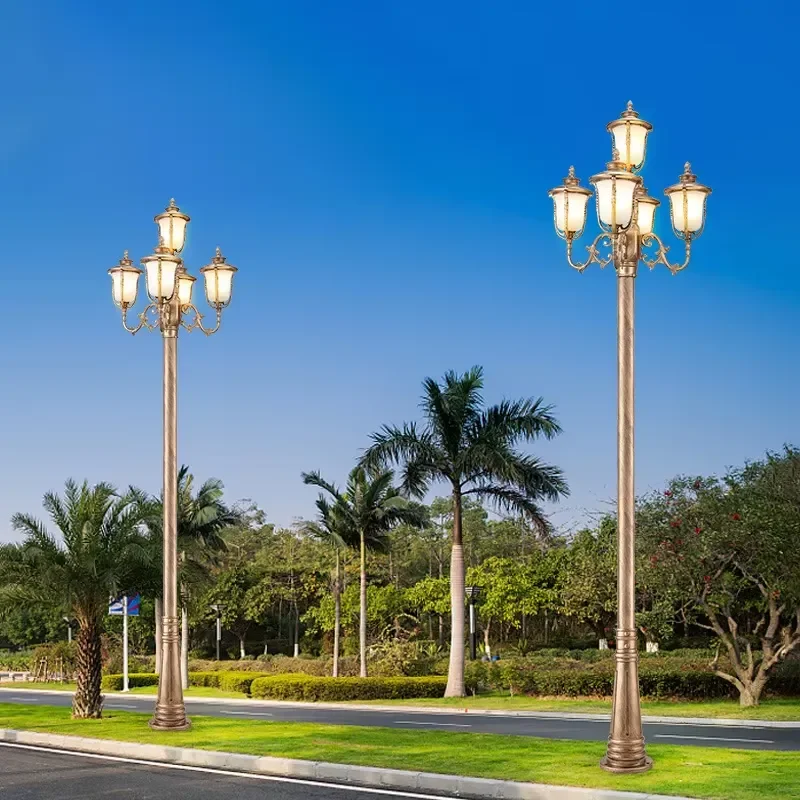 Nordic Style Decorative Garden Lamp Lantern Outdoor Classic Pole Light Street Lamp Antique Cast Iron Aluminum IP65