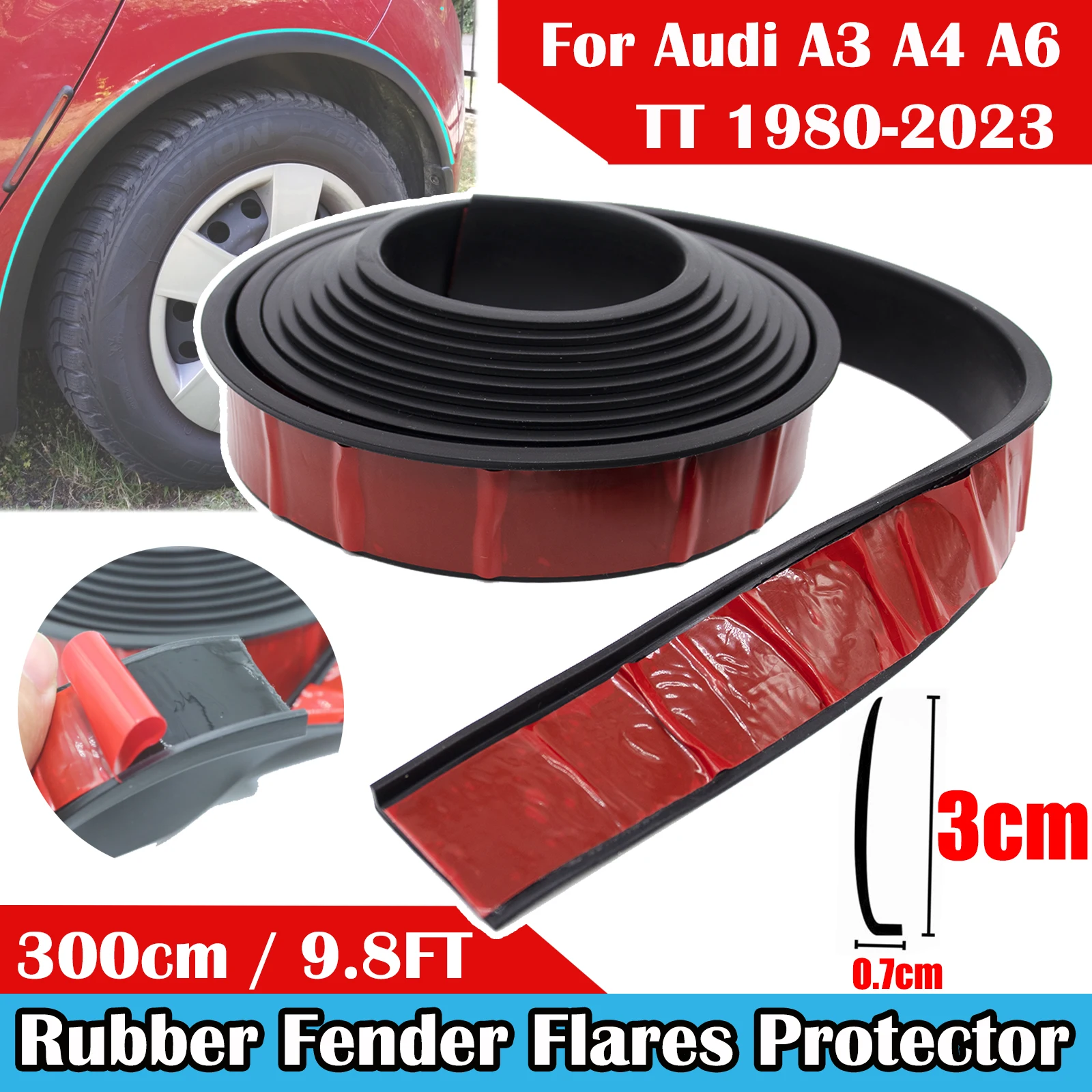 

Car Wheel Eyebrow Arch Extension Protector Fender Flares Moulding Trim Strip For Audi A3 A4 A6 TT 1980 1981 1982 - 2022 2023