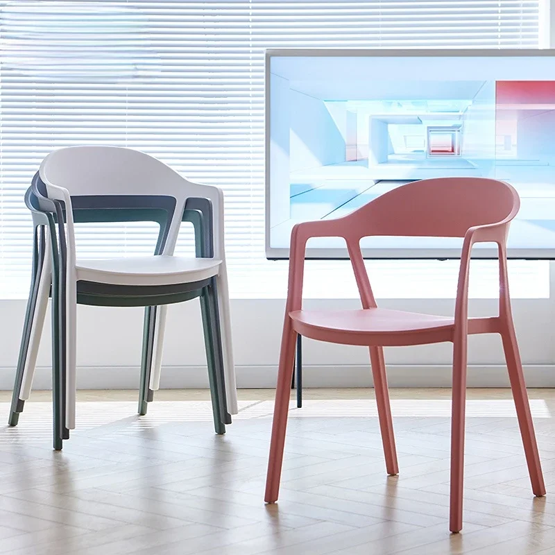 

Modern Simple Nordic Dining Chair: Sturdy Plastic Construction, Thickened Makeup Chair, Dining Room Backrest Seating