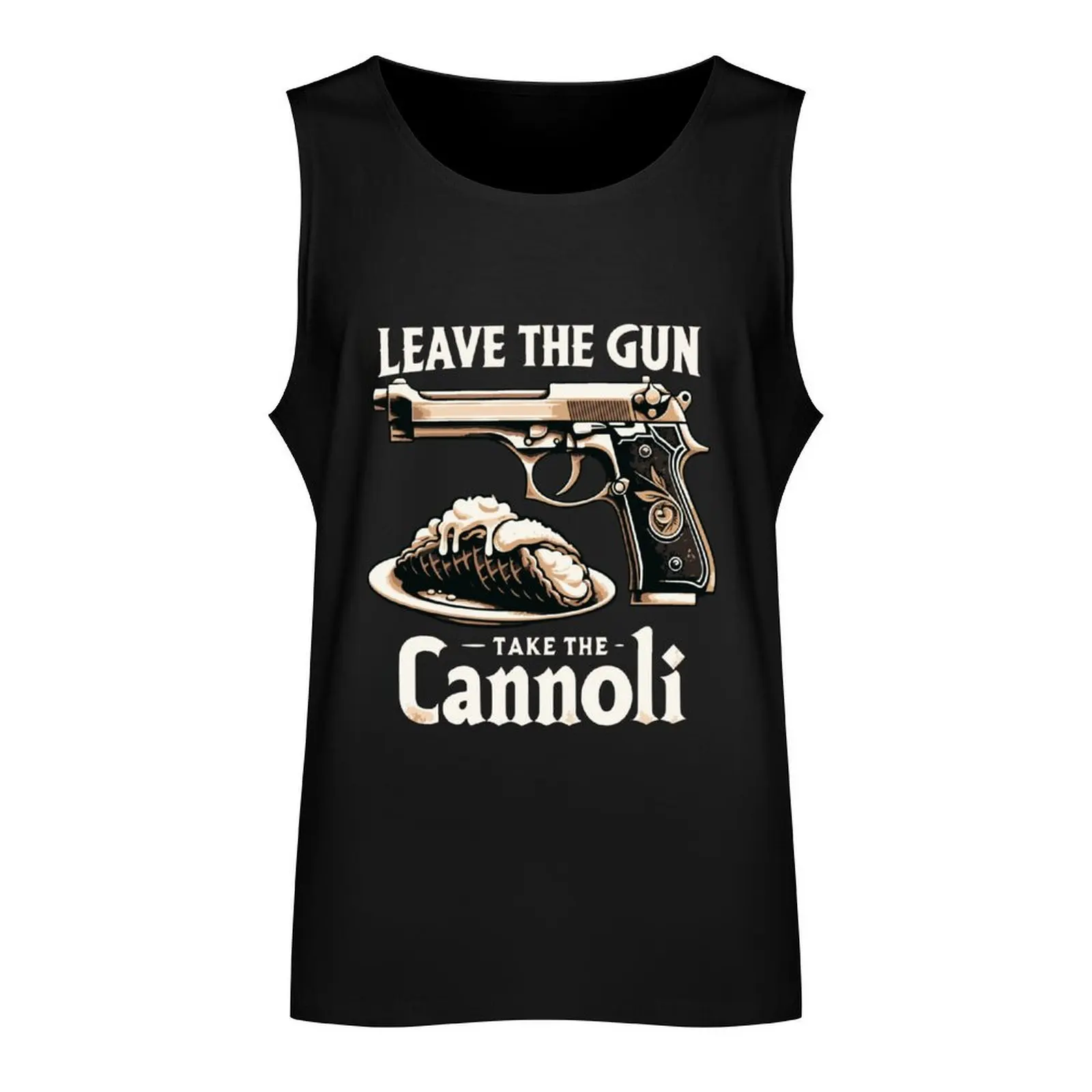 Leave the gun - Take the cannoli Tank Top gym training accessories Vest male