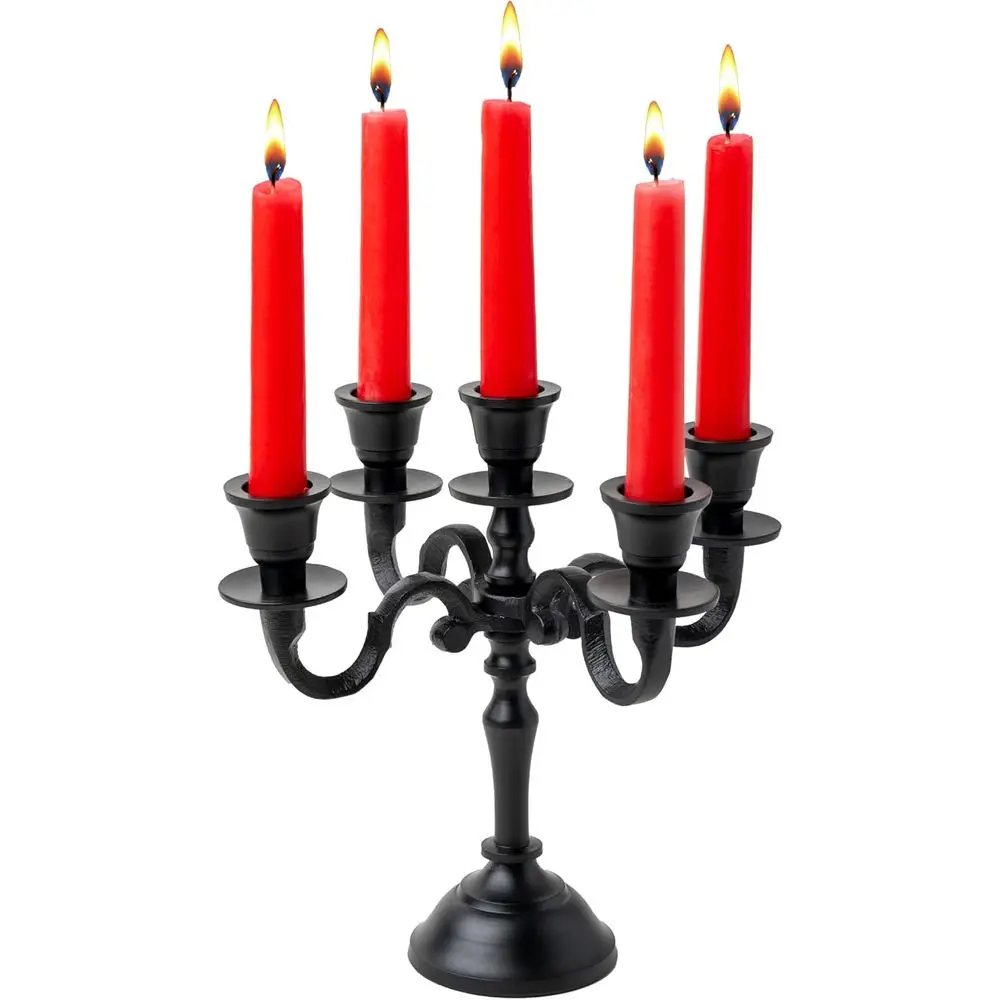 5 Arm Baby Clabra Black Matte 8 Inch Taper Candle Holders Gothic Decorations Candlesticks Holder Home Decor Wedding Parties Cent
