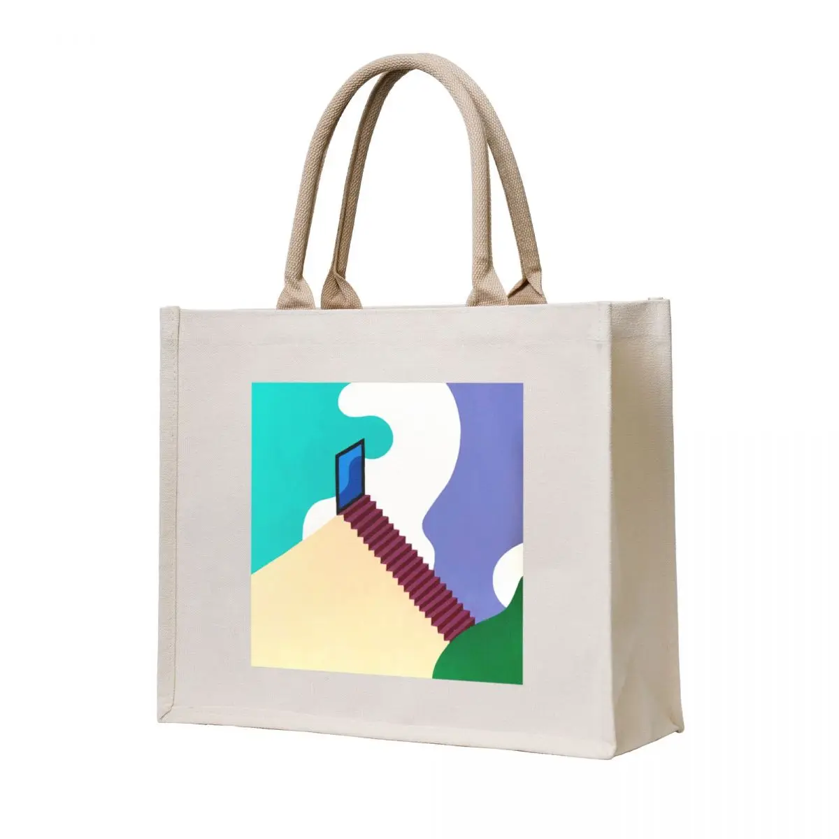 

Sleepwalking Color Block Painting Tote Bag hand bag ladies reusable shopping bag tote custom tote