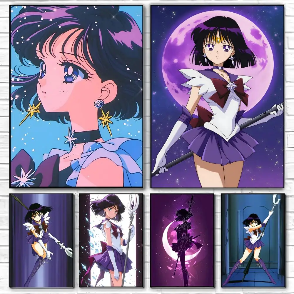 Dark Anime Girl Tomoe Hotaru Poster  Self-adhesive Art Waterproof Paper Sticker Coffee House Bar Room Wall Decor