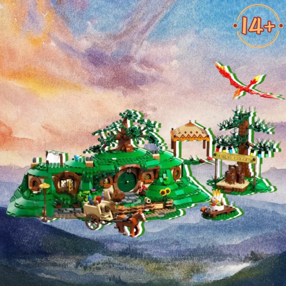 

Compatible 10354 New Middle-earth Building Blocks Toy Adults Gifts Street View Architecture Brick The Hole MOC Creative Shire