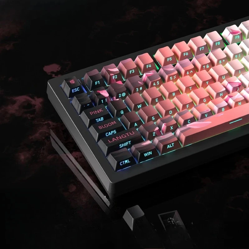 Three-mode mechanical keyboard customized wireless bluetooth e-sports game special side engraving full key hot swap