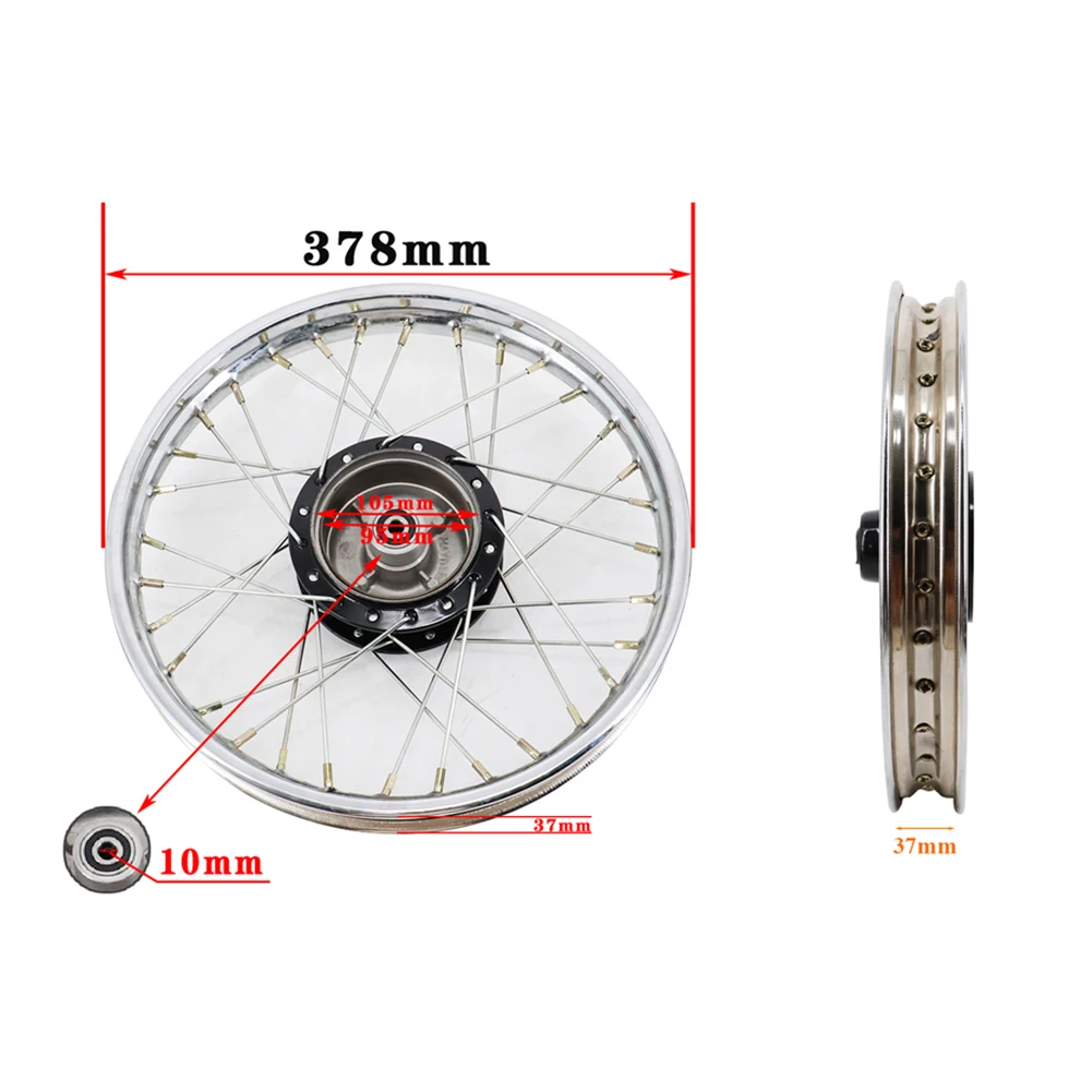 Motorcycle Accessories Front 2.50*17 And Rear 3.00*17 Rim Wheel With Drum Brake Replacement for Yamaha PY50 PW50