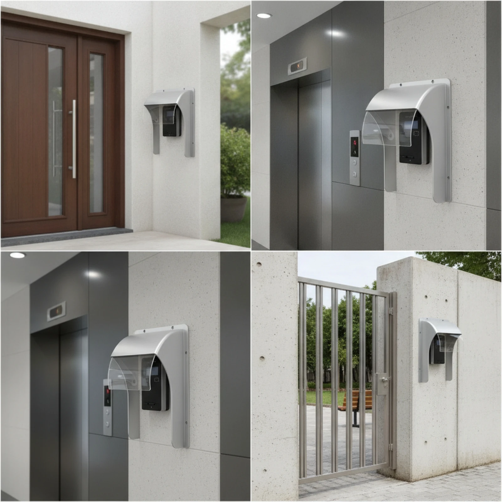 Access Control Cover with Sliding Canopy Waterproof Sliding Rain Cover Curved Panel Canopy Weatherproof Awning Sunproof