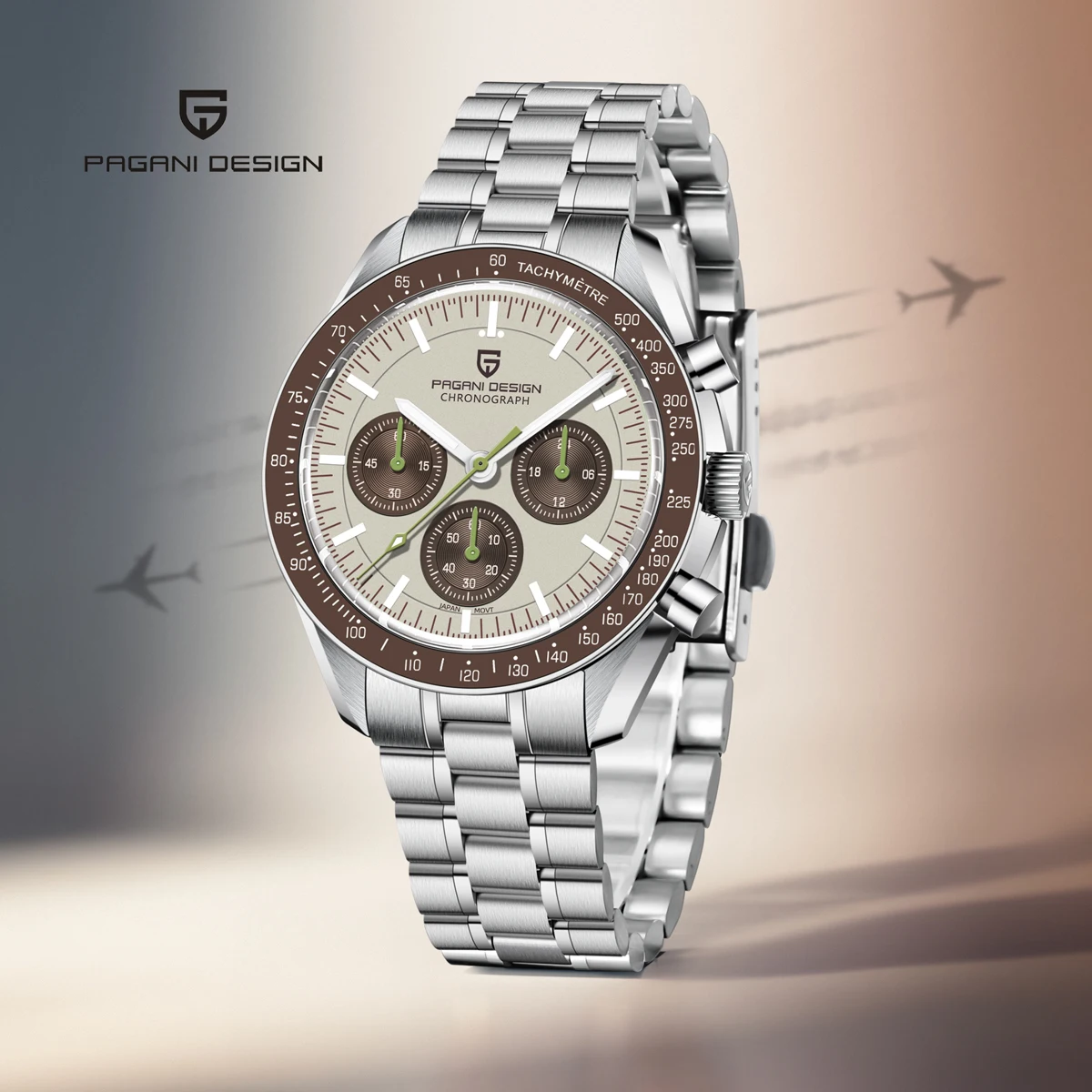 PAGANI DESIGN nuevo reloj de vuelo relojes de cuarzo de lujo para hombres de acero inoxidable luminoso AR cristal de zafiro cronógrafo hombre 2026