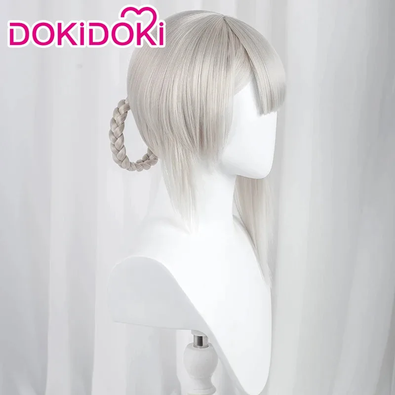 2025 enen Kaine Game DokiDoki Kainee كوسبلاي للنساء باللون الأبيض المقاوم للحرارة غطاء شعر مستعار مجاني