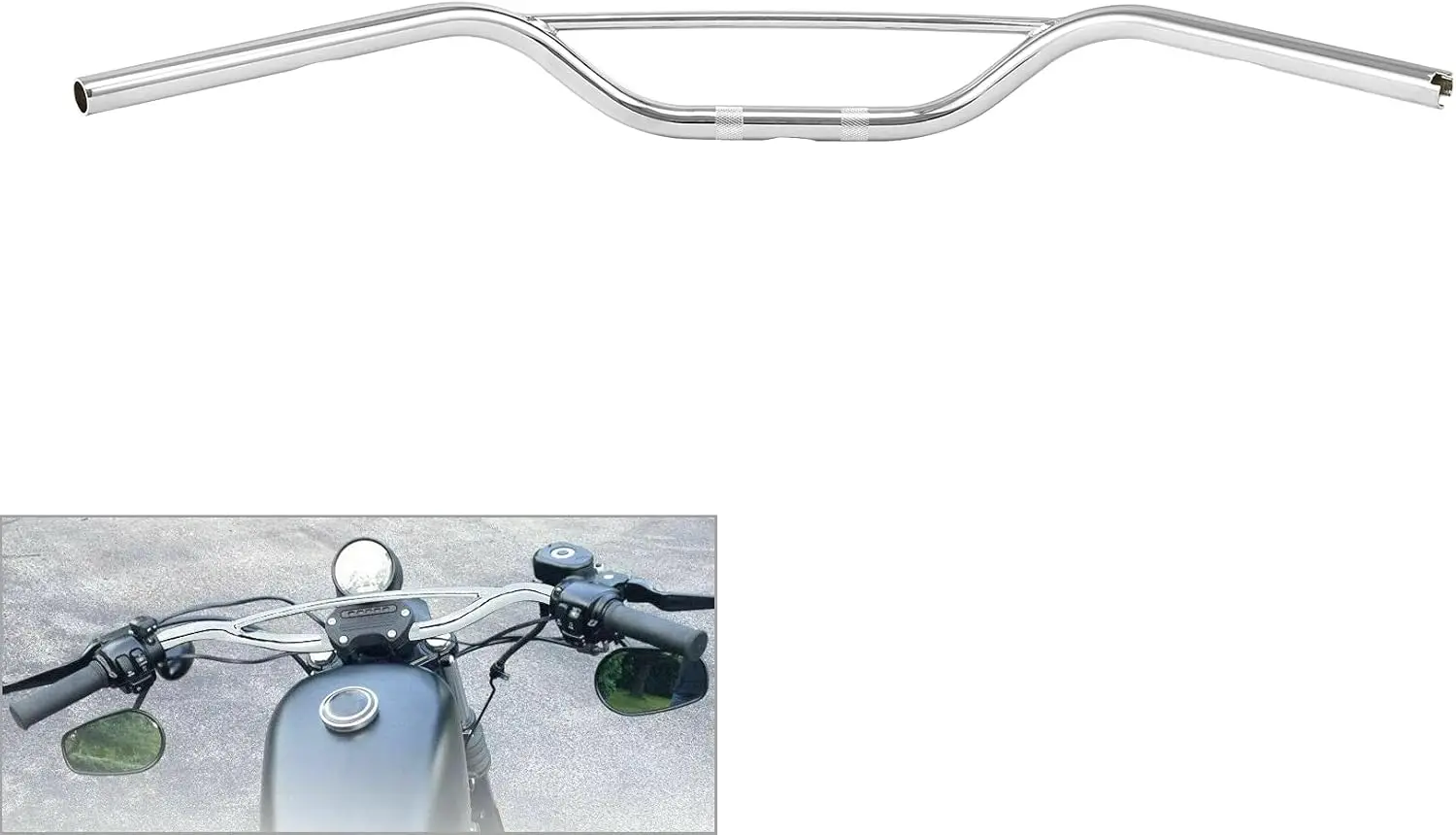 

Руль 4 дюйма Rise 1 дюйм, голливудский, подходит для Harley Sportster Forty-Eight XL1200X 2010-22 Trike Freewheeler 15-23 Dyna Street Bob 07-1