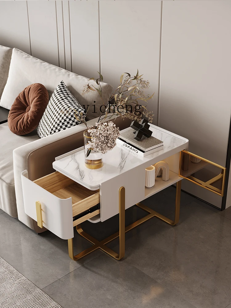 YXY Sofa-Beistelltisch, beweglicher Beistelltisch, Wohnzimmer, Rockboard, Aufbewahrungsschrank, Ecktisch